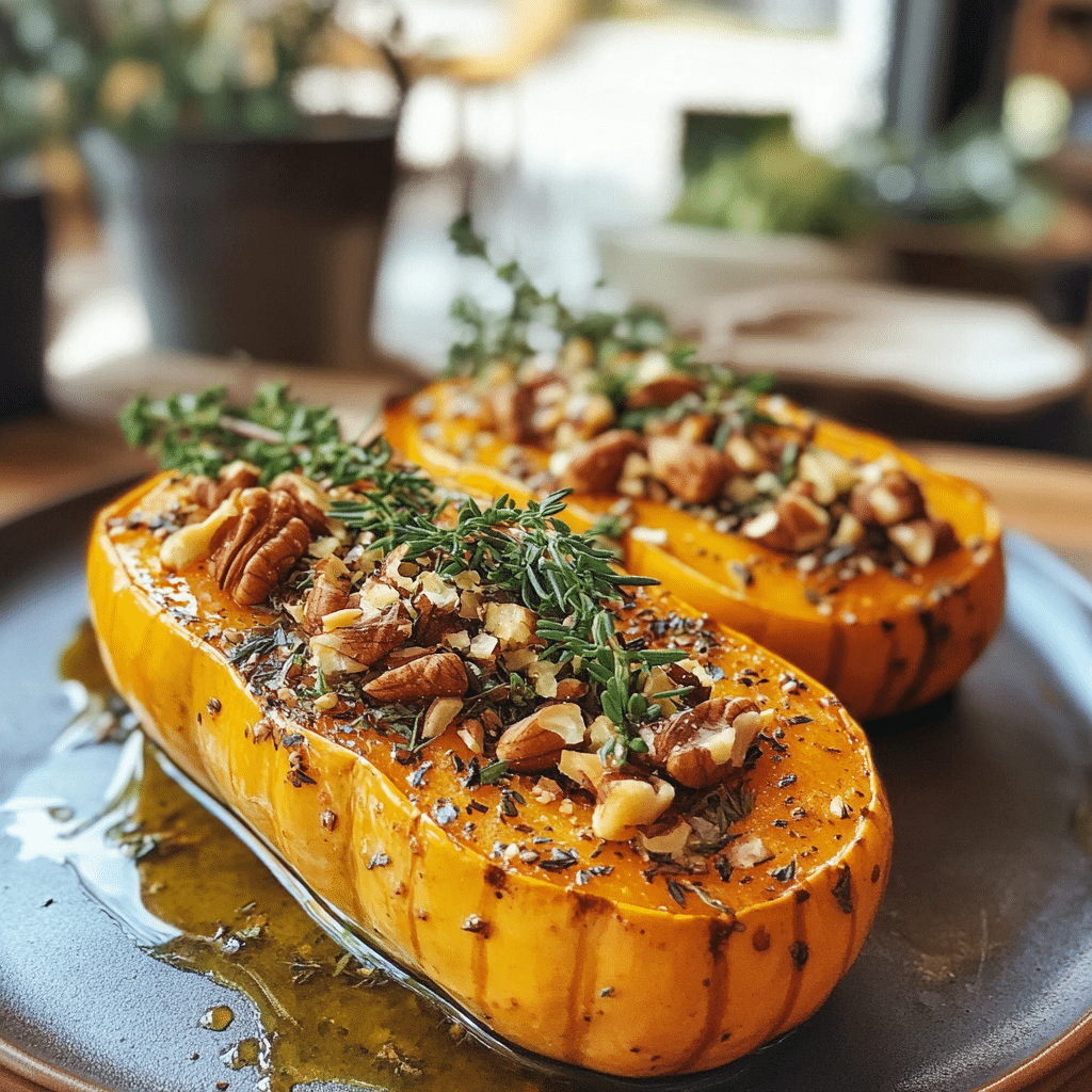 Butternut Rôtie aux Herbes et Noix