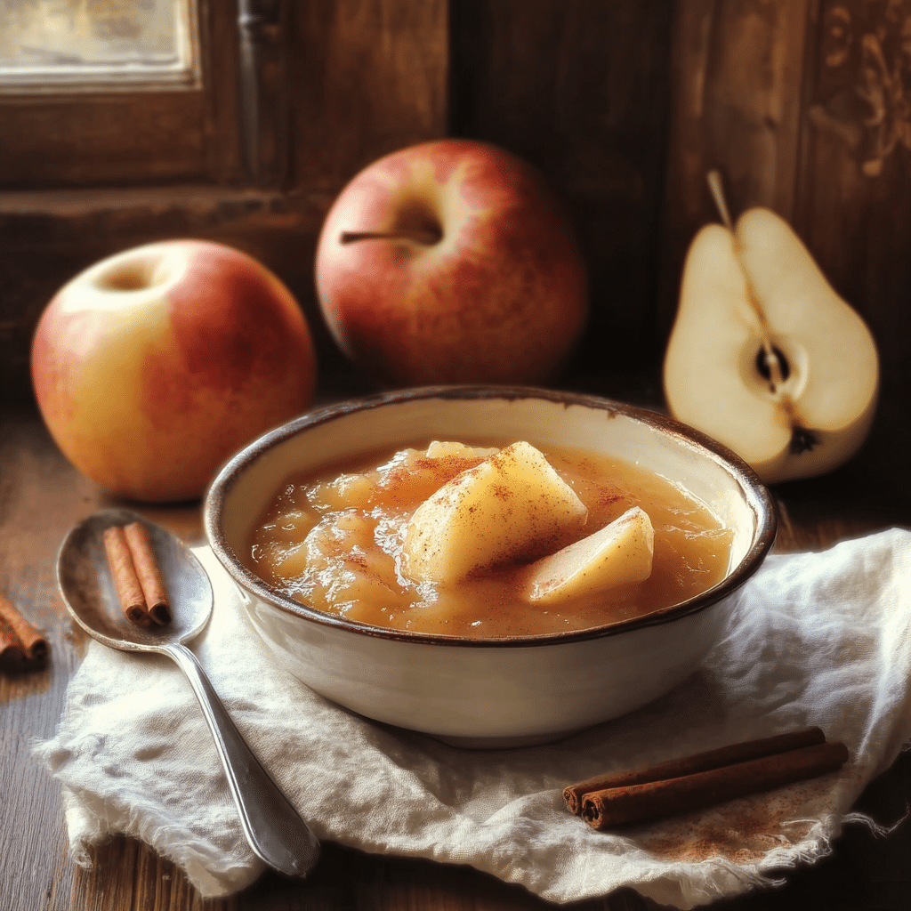 Compote de Pommes et Poires à la Cannelle