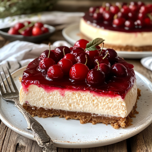 Le Cheesecake aux Cerises (sans lactose et sans gluten) !