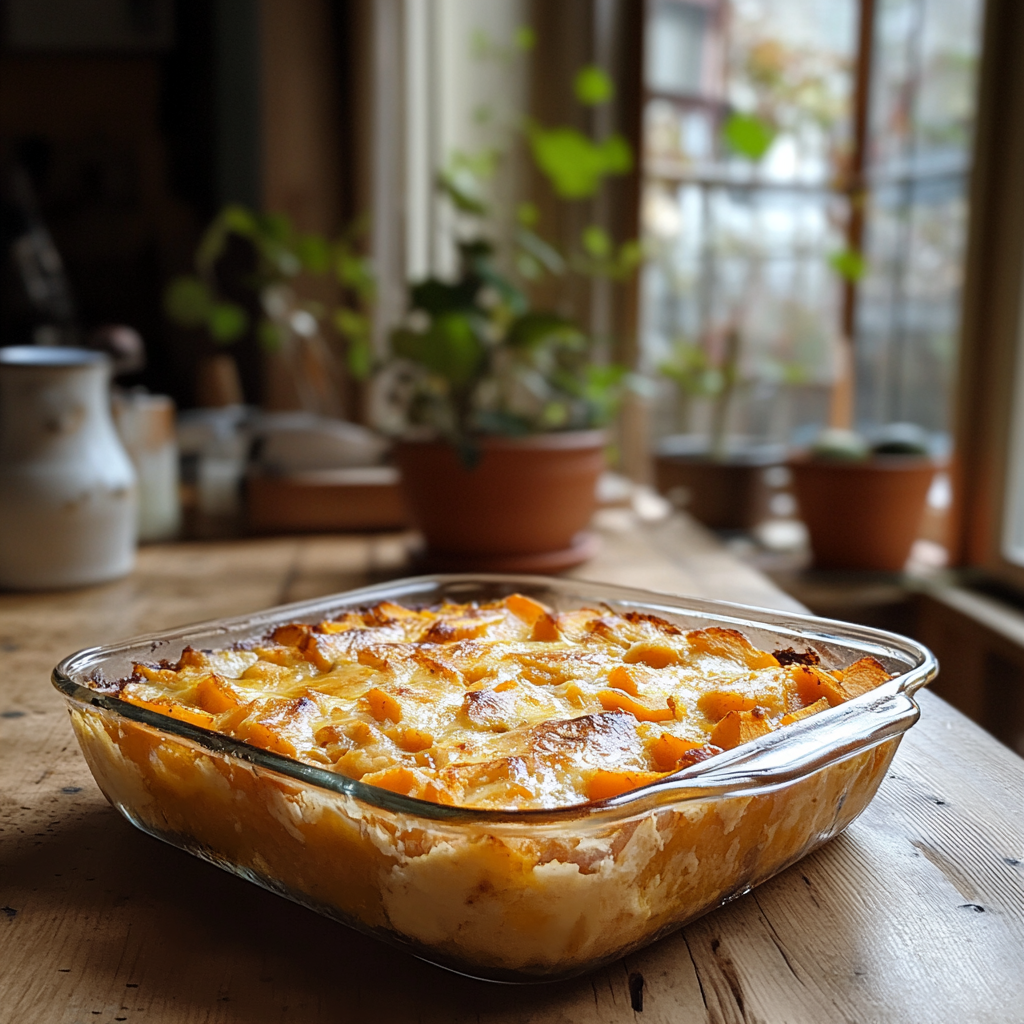 Le Gratin de Butternut et Patates Douces au Lait de Coco