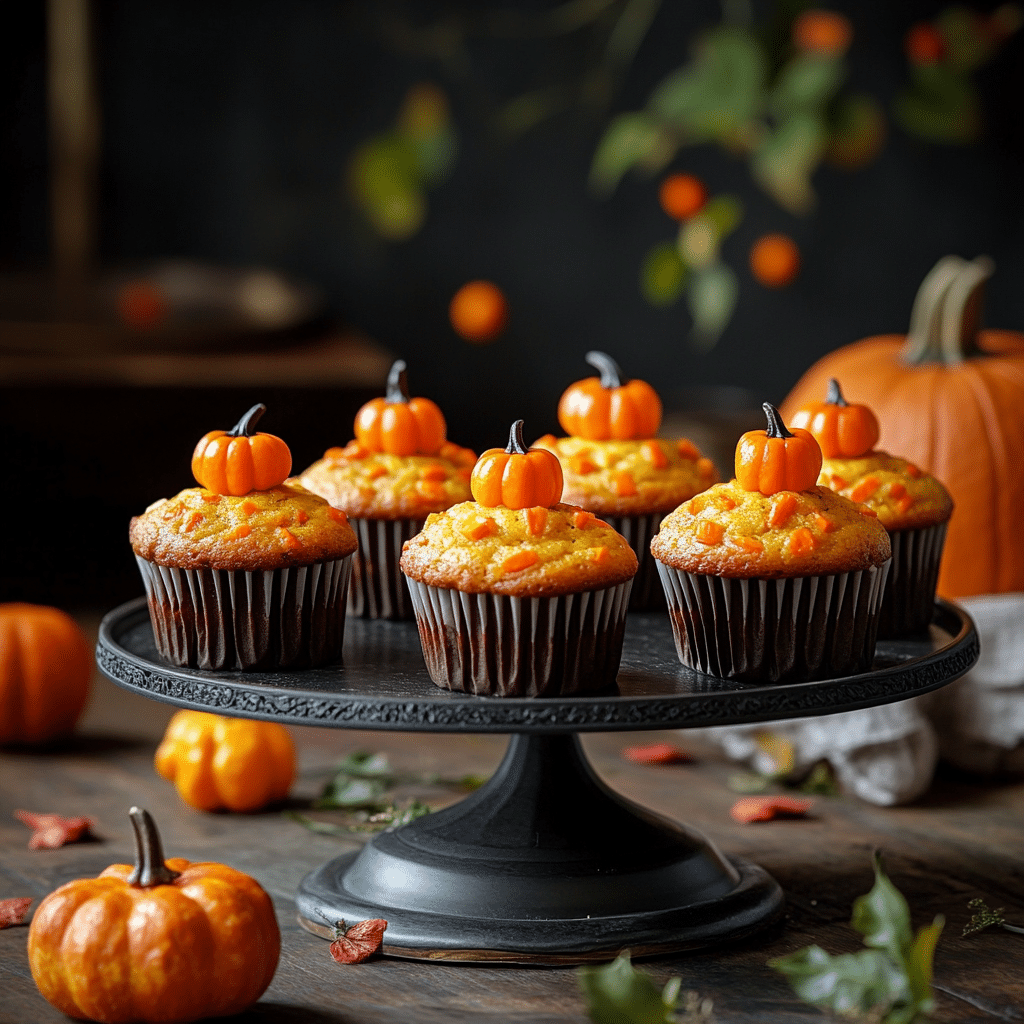 muffins à la citrouille et aux carottes pour halloween