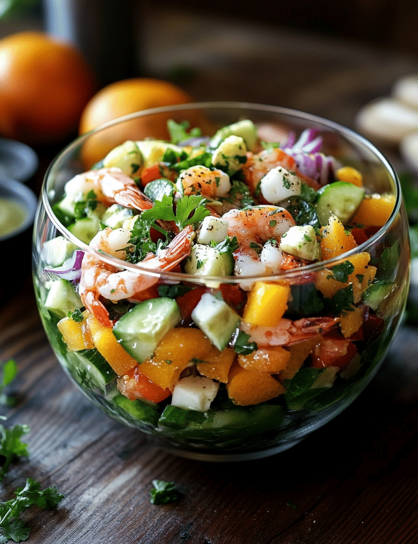 Salade de crevettes et d'avocat